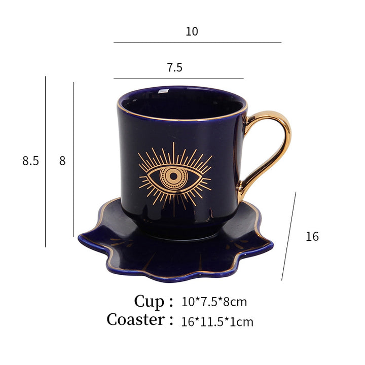 Ensemble de sous-verres pour tasse à thé et soucoupe Olivenorma Hamsa Evil Eye