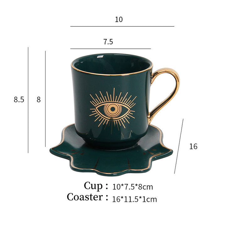 Ensemble de sous-verres pour tasse à thé et soucoupe Olivenorma Hamsa Evil Eye