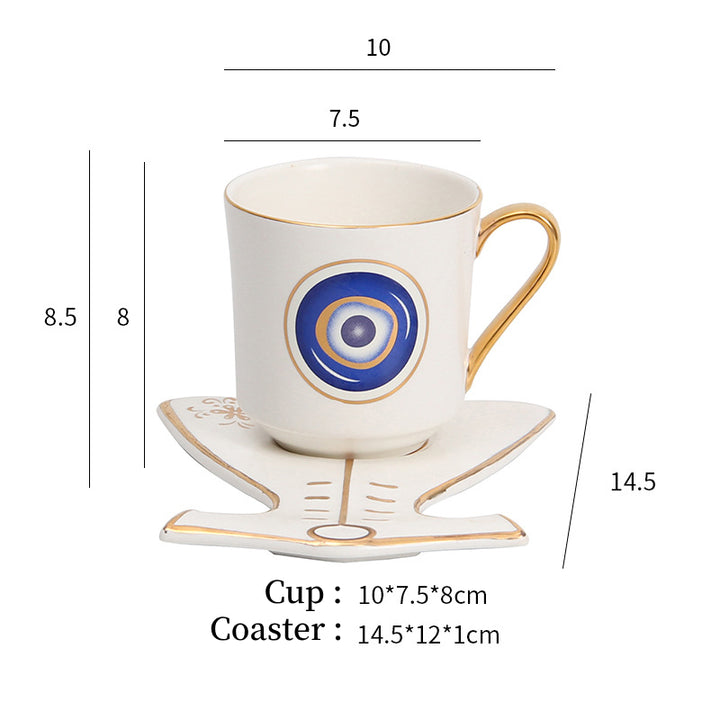 Ensemble de sous-verres pour tasse à thé et soucoupe Olivenorma Hamsa Evil Eye