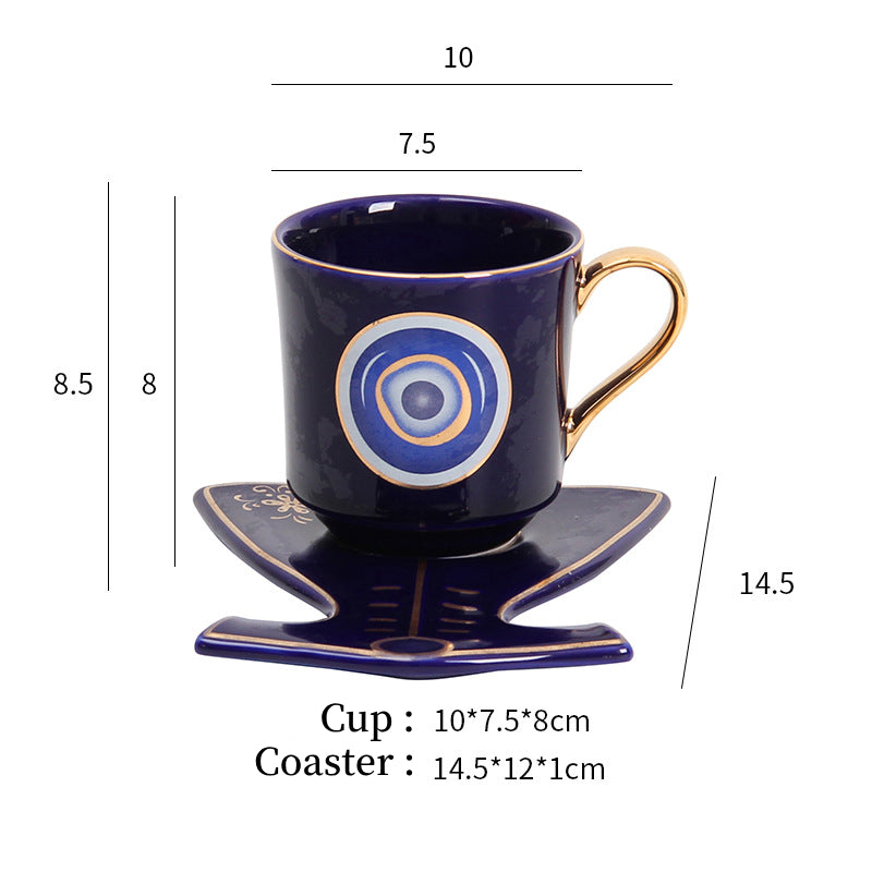 Ensemble de sous-verres pour tasse à thé et soucoupe Olivenorma Hamsa Evil Eye