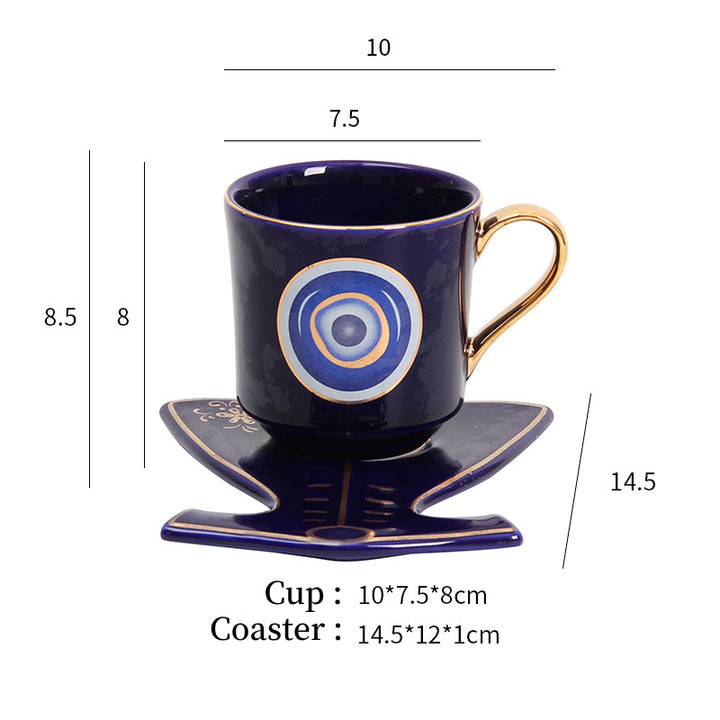 Ensemble de sous-verres pour tasse à thé et soucoupe Olivenorma Hamsa Evil Eye