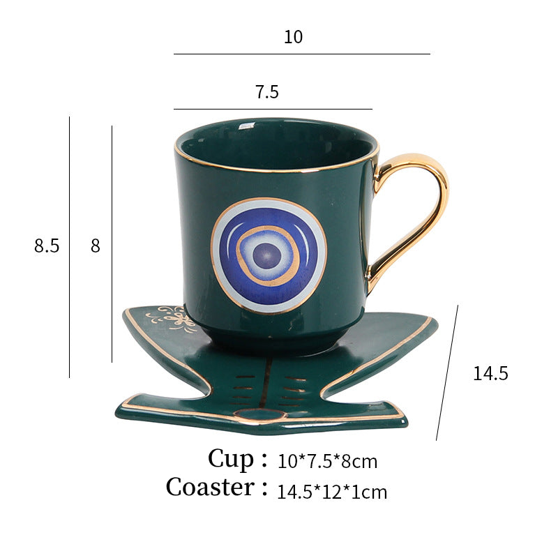 Ensemble de sous-verres pour tasse à thé et soucoupe Olivenorma Hamsa Evil Eye