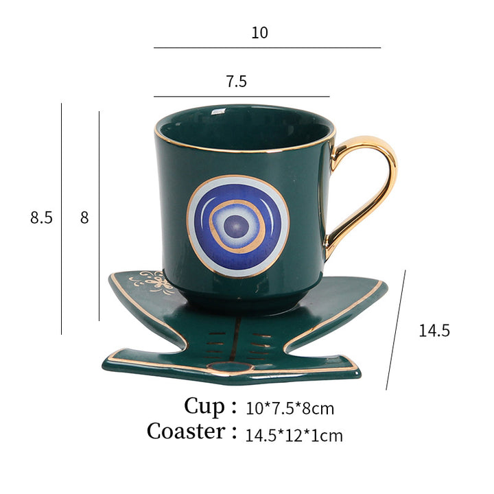 Ensemble de sous-verres pour tasse à thé et soucoupe Olivenorma Hamsa Evil Eye