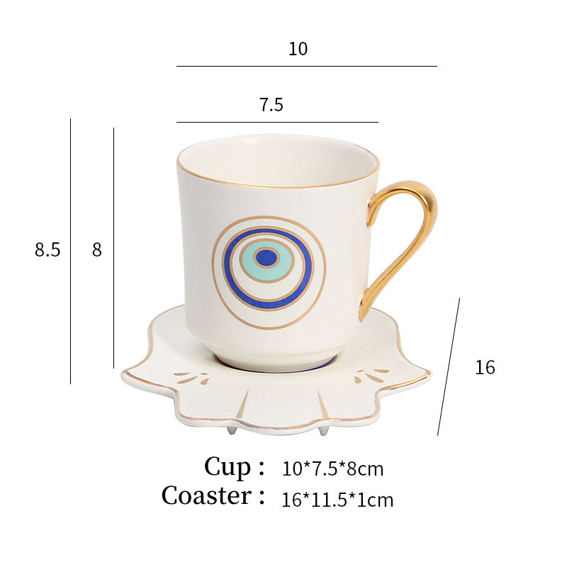 Ensemble de sous-verres pour tasse à thé et soucoupe Olivenorma Hamsa Evil Eye