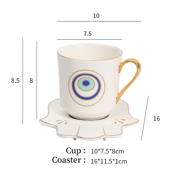 Ensemble de sous-verres pour tasse à thé et soucoupe Olivenorma Hamsa Evil Eye