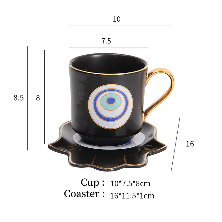 Ensemble de sous-verres pour tasse à thé et soucoupe Olivenorma Hamsa Evil Eye