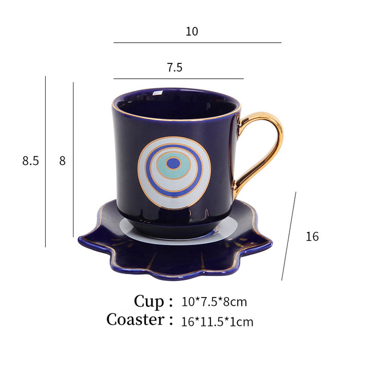 Ensemble de sous-verres pour tasse à thé et soucoupe Olivenorma Hamsa Evil Eye
