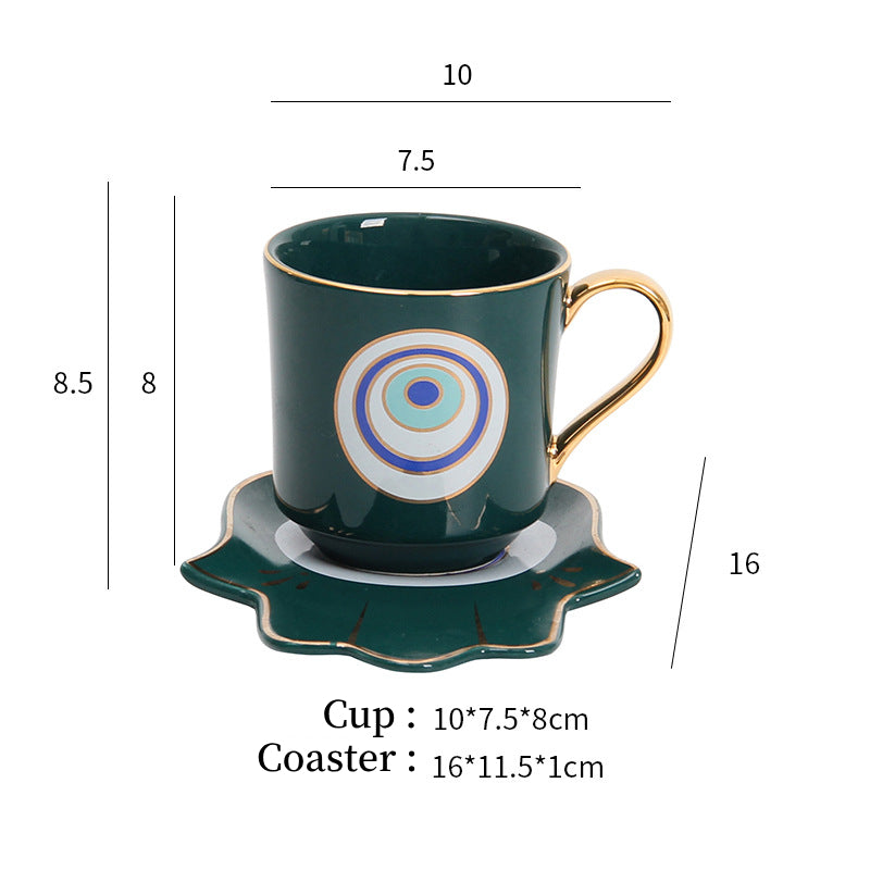 Ensemble de sous-verres pour tasse à thé et soucoupe Olivenorma Hamsa Evil Eye