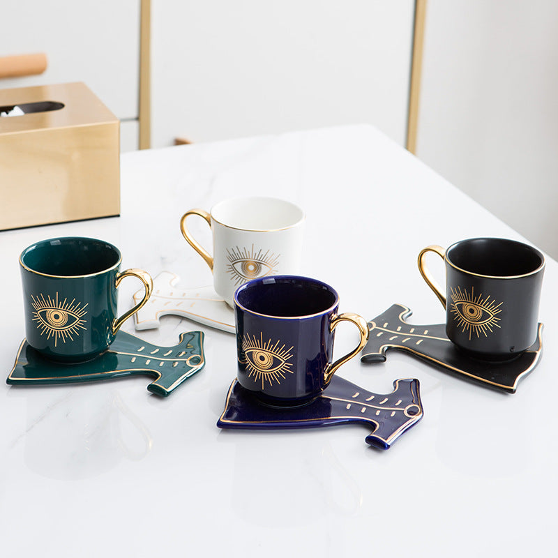 Ensemble de sous-verres pour tasse à thé et soucoupe Olivenorma Hamsa Evil Eye
