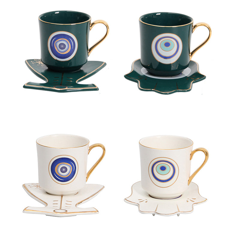 Ensemble de sous-verres pour tasse à thé et soucoupe Olivenorma Hamsa Evil Eye