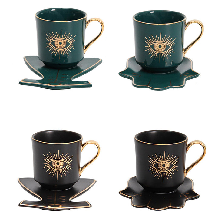 Ensemble de sous-verres pour tasse à thé et soucoupe Olivenorma Hamsa Evil Eye