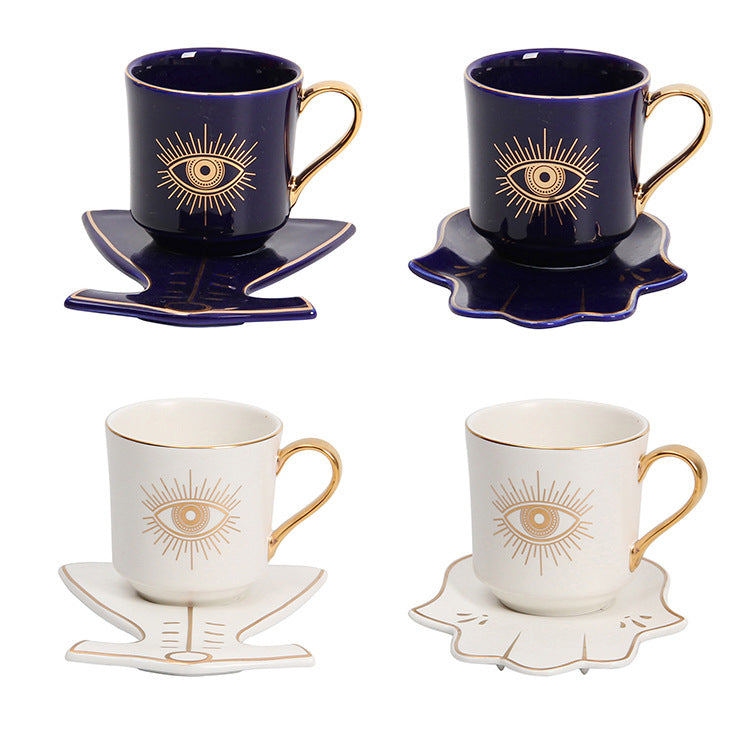 Ensemble de sous-verres pour tasse à thé et soucoupe Olivenorma Hamsa Evil Eye