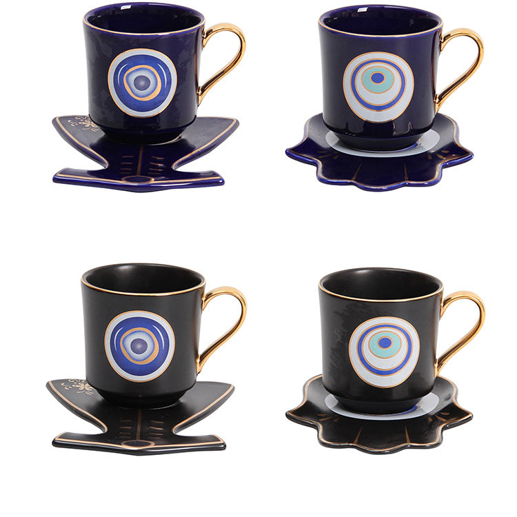 Ensemble de sous-verres pour tasse à thé et soucoupe Olivenorma Hamsa Evil Eye