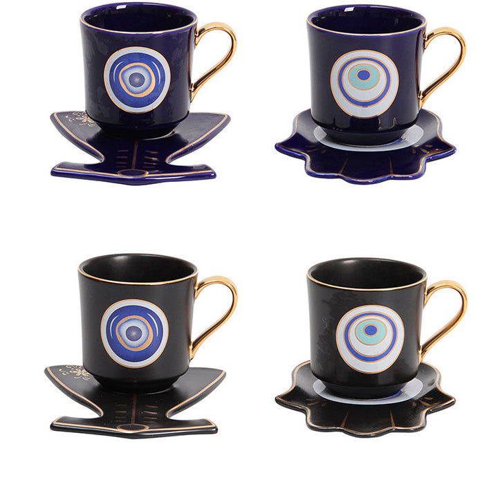 Ensemble de sous-verres pour tasse à thé et soucoupe Olivenorma Hamsa Evil Eye