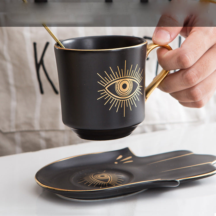 Ensemble de sous-verres pour tasse à thé et soucoupe Olivenorma Hamsa Evil Eye
