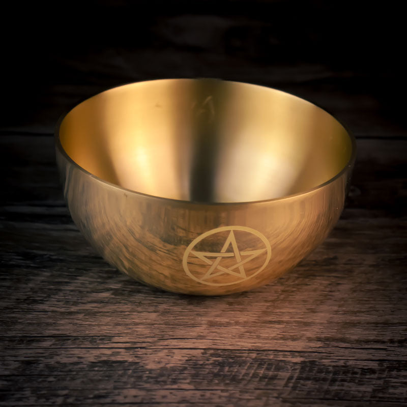 Brûleur d'encens en laiton pentacle Olivenorma pour divination et méditation