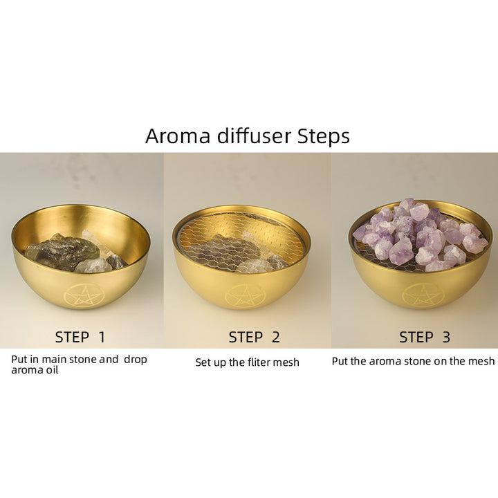 Brûleur d'encens en laiton pentacle Olivenorma pour divination et méditation