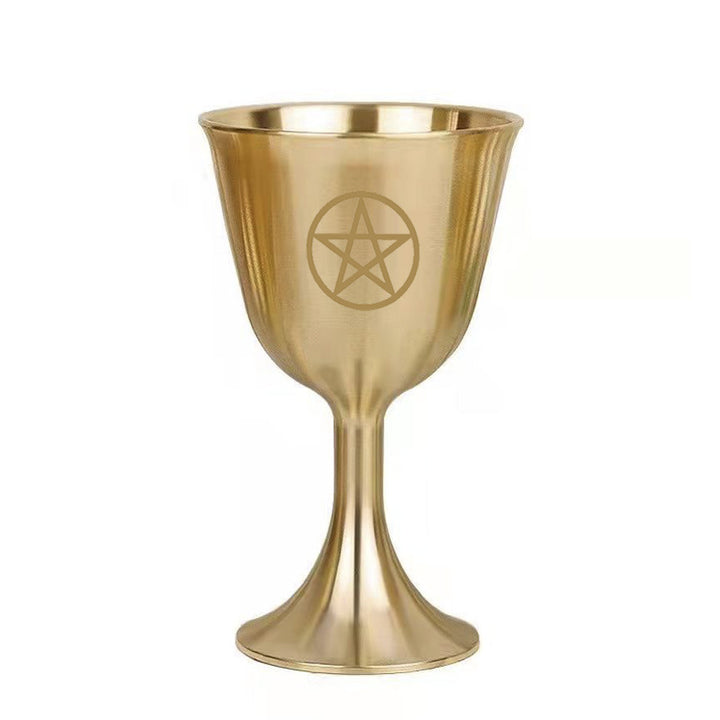 Calice en laiton de méditation divinatoire de pentacle lunaire triphasé Olivenorma