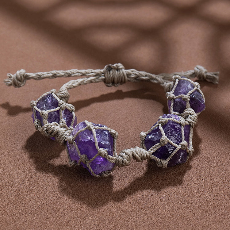 Bracelet en corde de paraffine brute naturelle Olivenorma tissé à la main