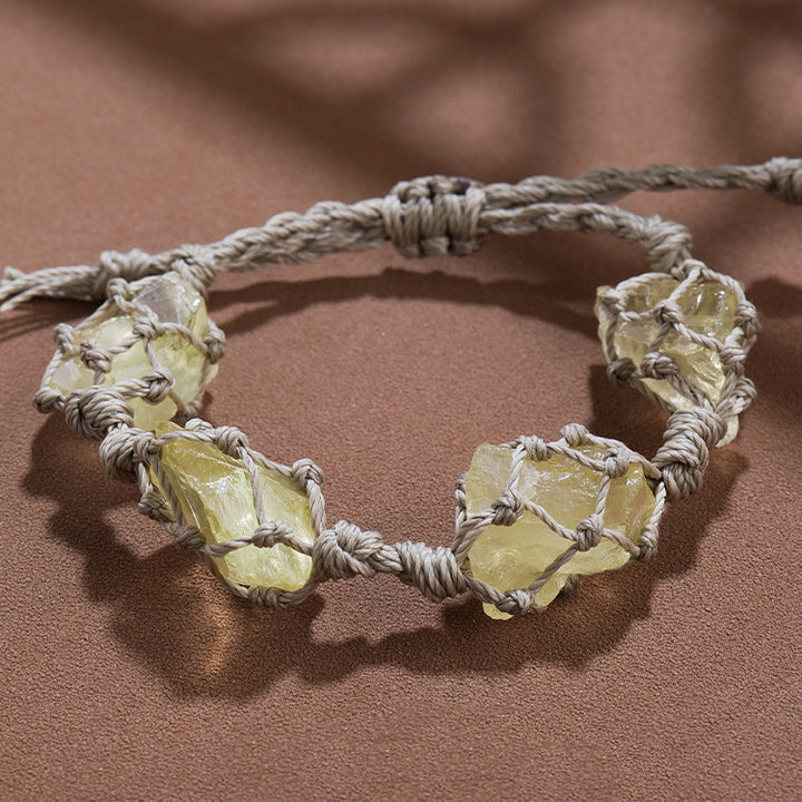 Bracelet en corde de paraffine brute naturelle Olivenorma tissé à la main