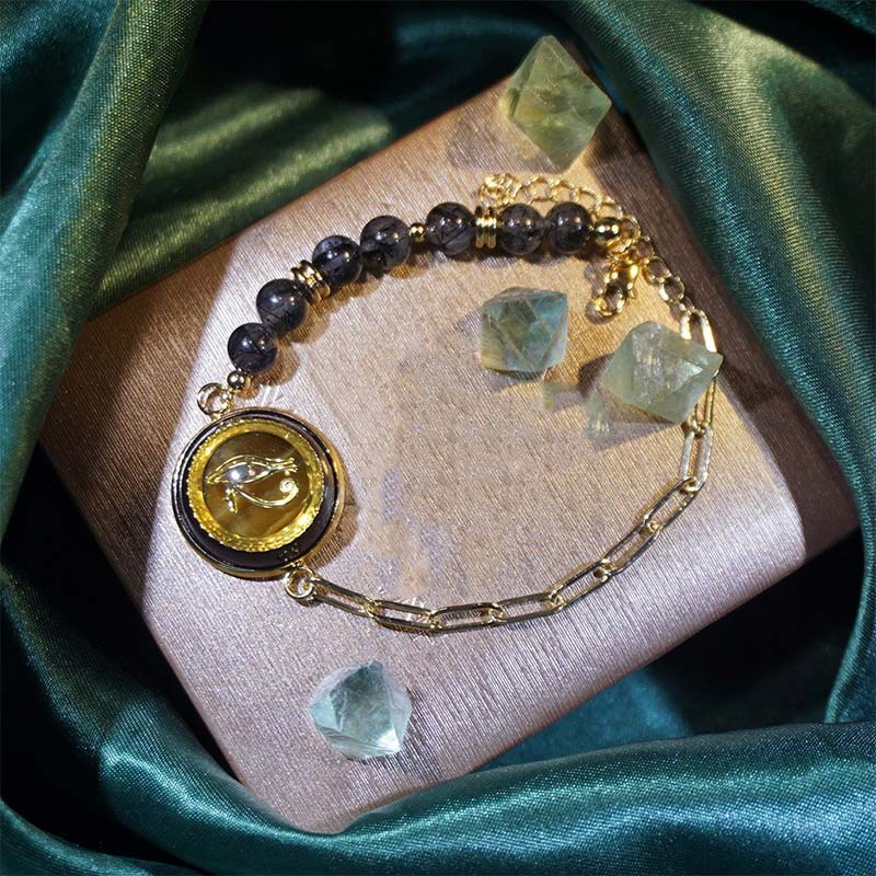 Bracelet Clé de Vie en Pierre Naturelle Olivenorma Symbole Oeil d'Horus