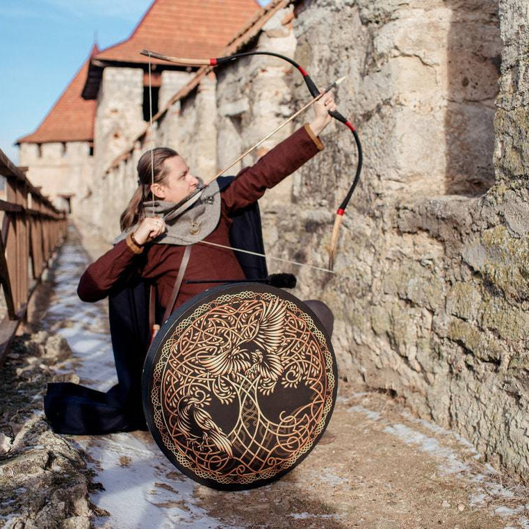 Tambour imprimé Olivenorma Shaman Viking Tree Of Life 2 Birds