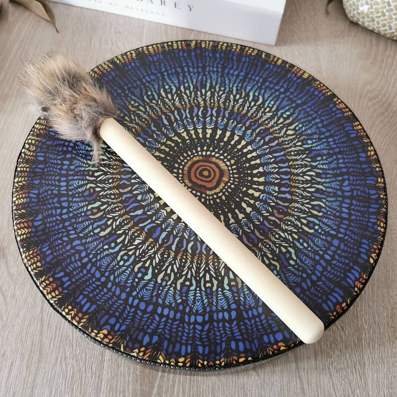 Percussion artisanale Olivenorma avec tambour au design mosaïque unique