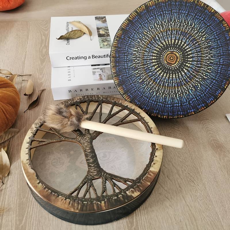 Percussion artisanale Olivenorma avec tambour au design mosaïque unique