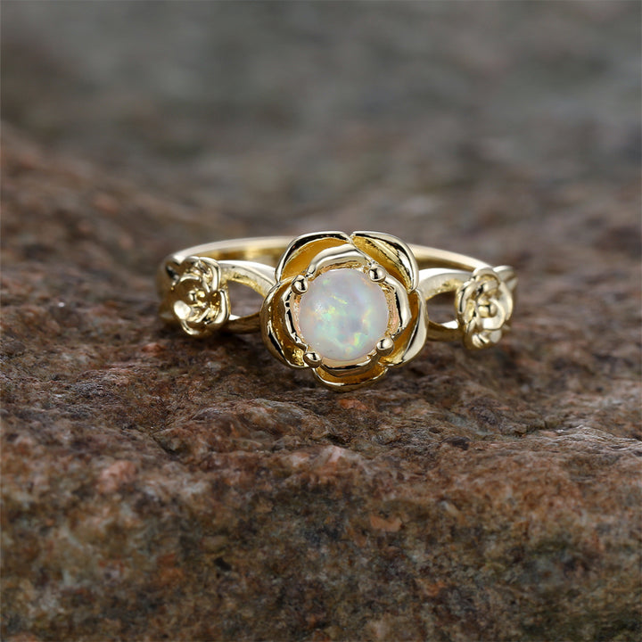 Bague Opale Unique Olivenorma "Rose D'Amour"