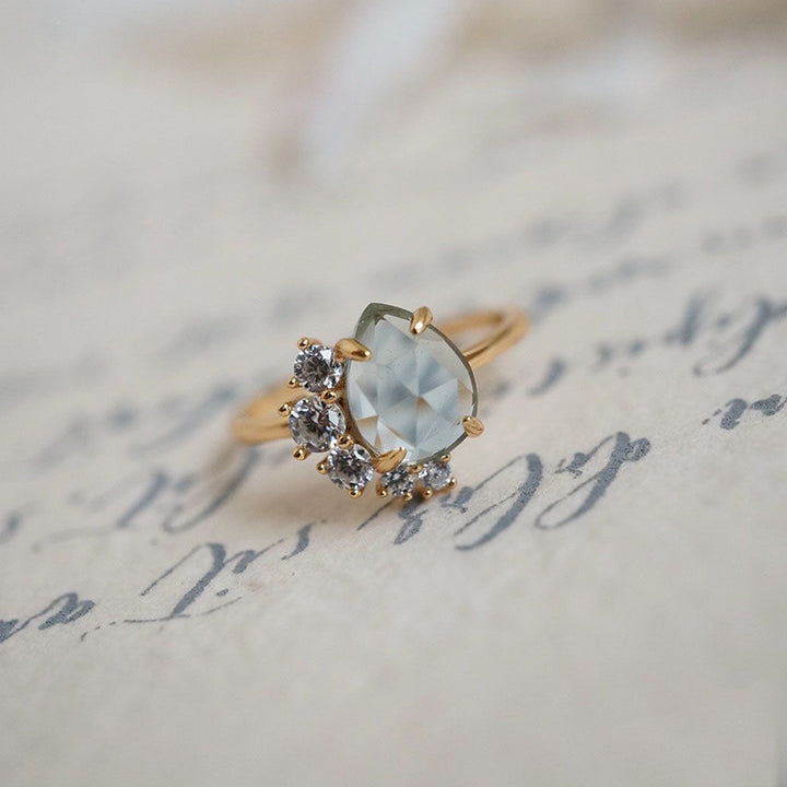 Olivenorma « Le bonheur éternel » – Bague aigue-marine avec zircon