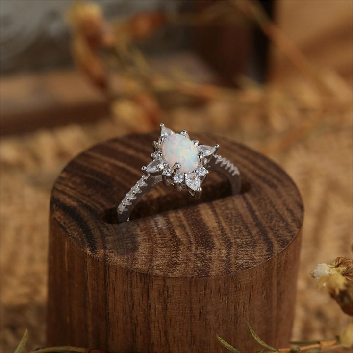 Bague de fiançailles délicate en opale S925 Olivenorma