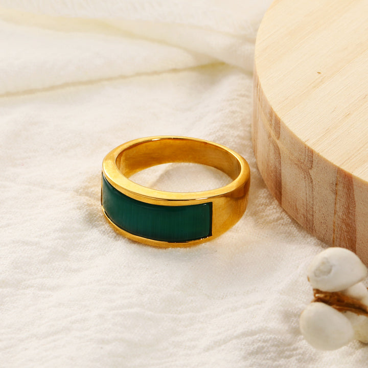 Bague en pierre oeil de chat Olivenorma