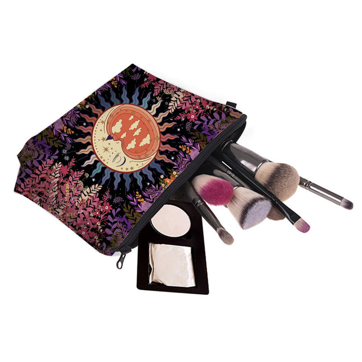 Trousse de maquillage Olivenorma à motif soleil, lune et étoiles