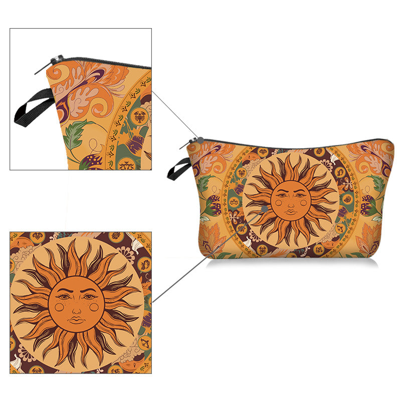 Trousse de maquillage Olivenorma à motif soleil, lune et étoiles