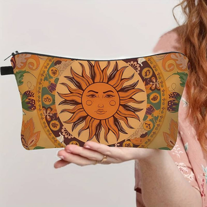 Trousse de maquillage Olivenorma à motif soleil, lune et étoiles