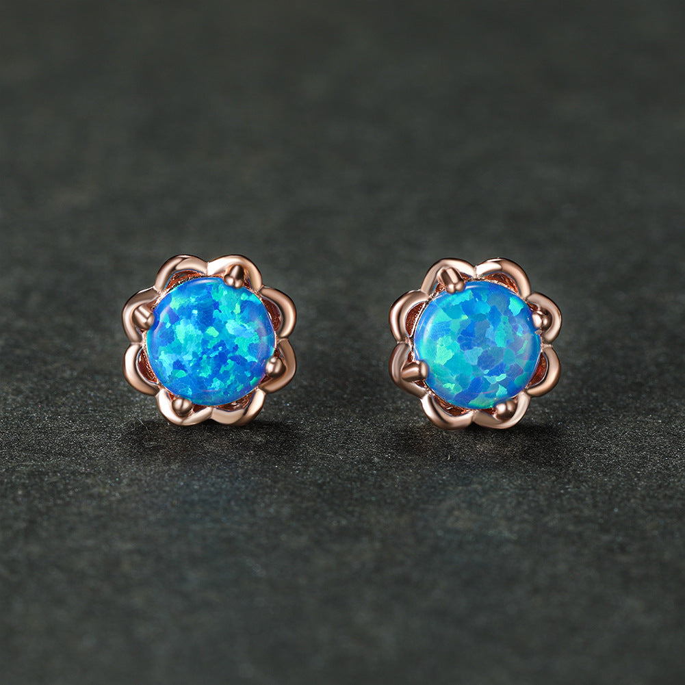 Boucles d'oreilles de luxe Olivenorma à quatre griffes en opale - image 3