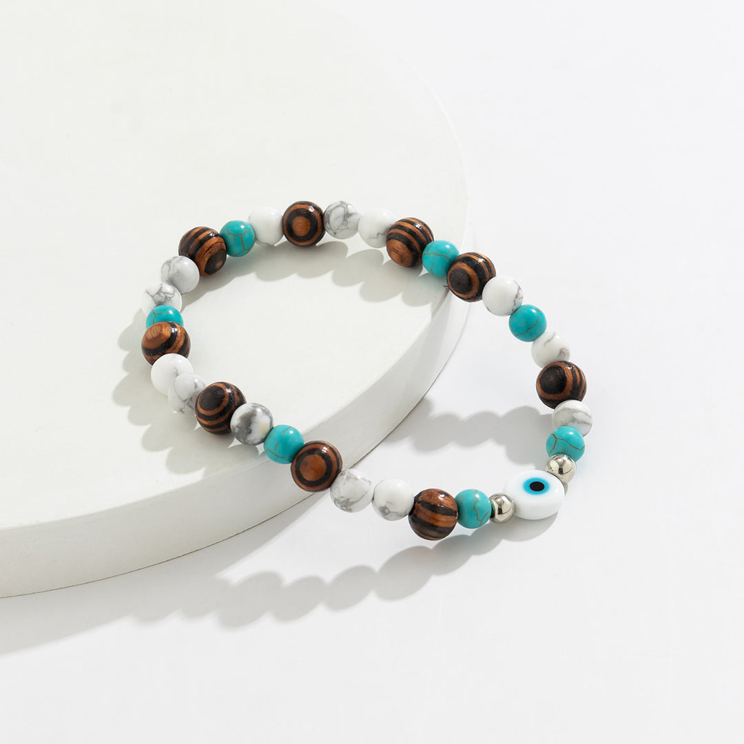Bracelet de perles pour homme Olivenorma Turquoise Evil Eye