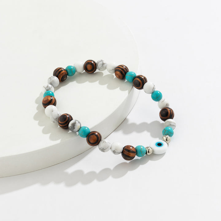 Bracelet de perles pour homme Olivenorma Turquoise Evil Eye