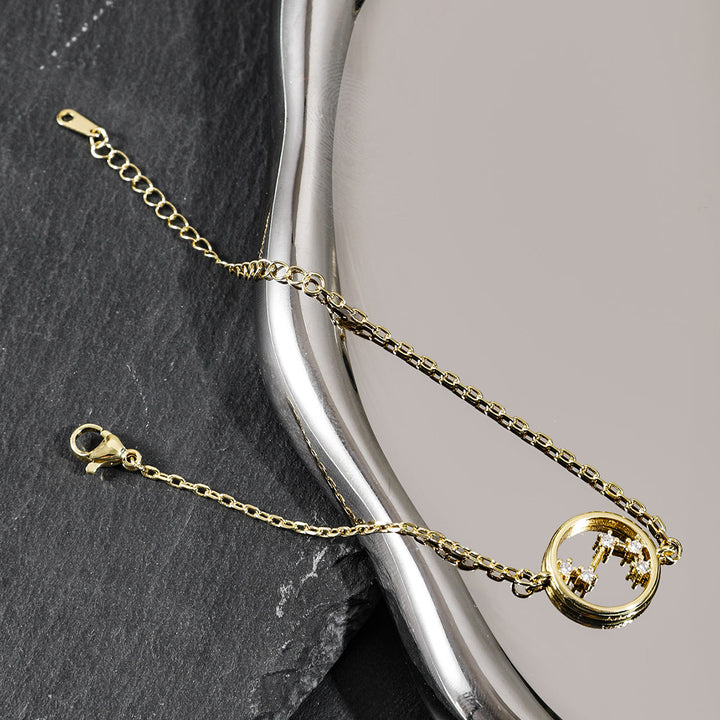 Bracelet astrologie du zodiaque en zircon blanc Olivenorma