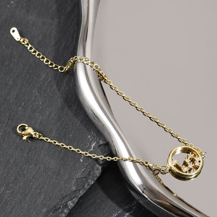 Bracelet astrologie du zodiaque en zircon blanc Olivenorma