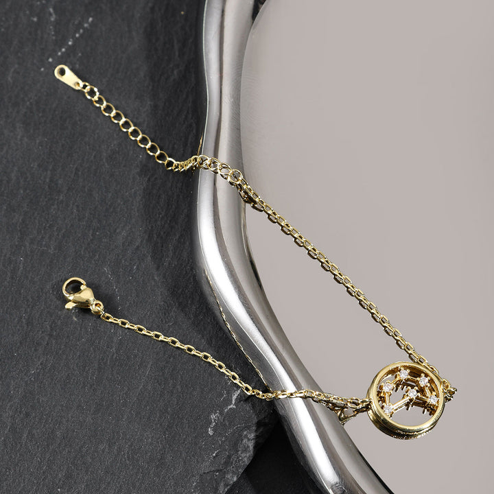 Bracelet astrologie du zodiaque en zircon blanc Olivenorma