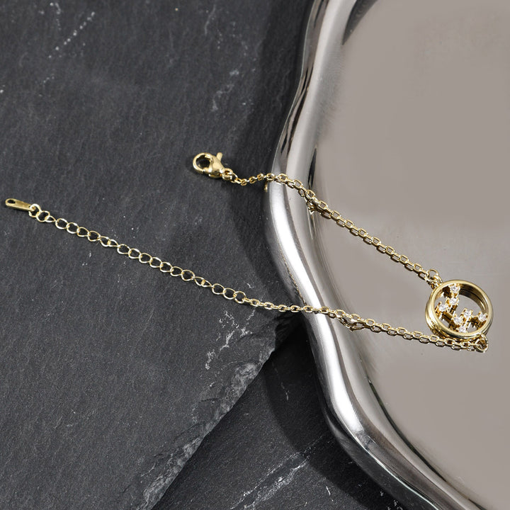 Bracelet astrologie du zodiaque en zircon blanc Olivenorma