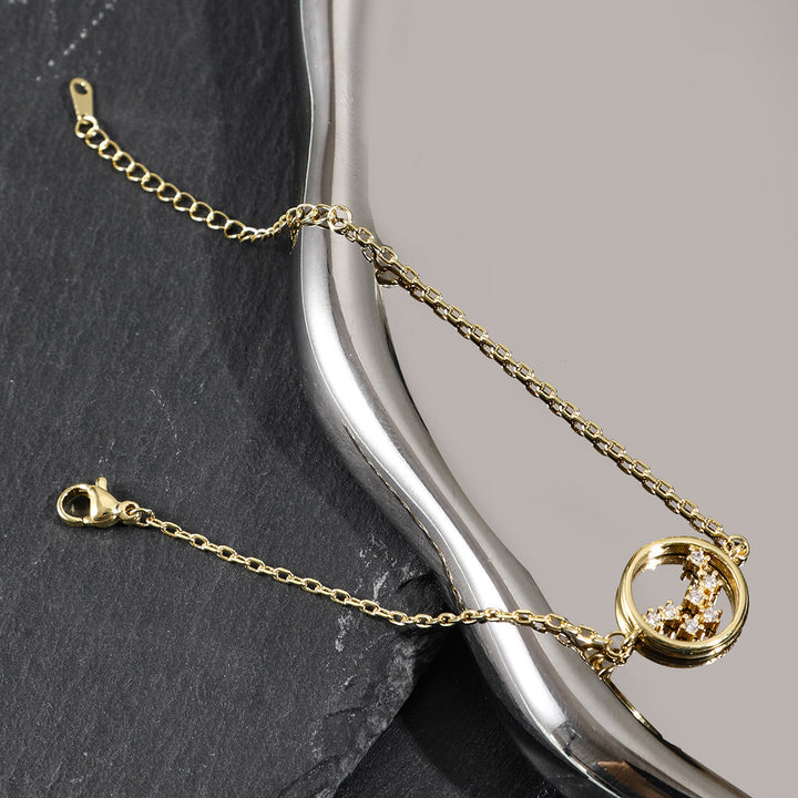 Bracelet astrologie du zodiaque en zircon blanc Olivenorma