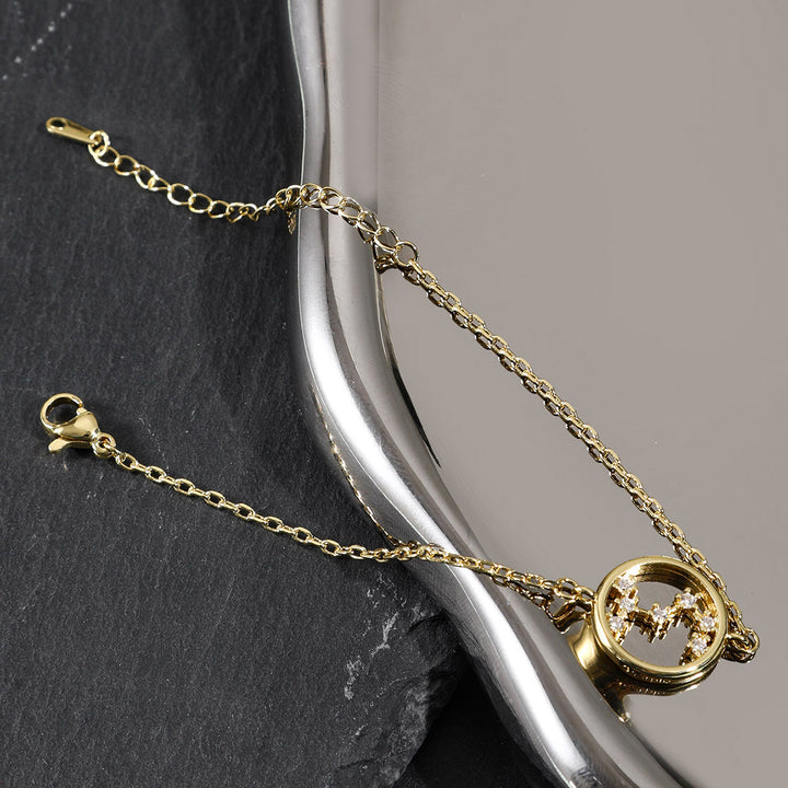 Bracelet astrologie du zodiaque en zircon blanc Olivenorma