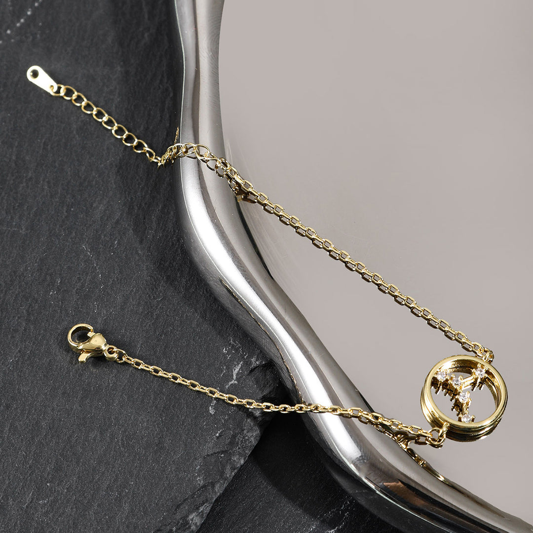 Bracelet astrologie du zodiaque en zircon blanc Olivenorma