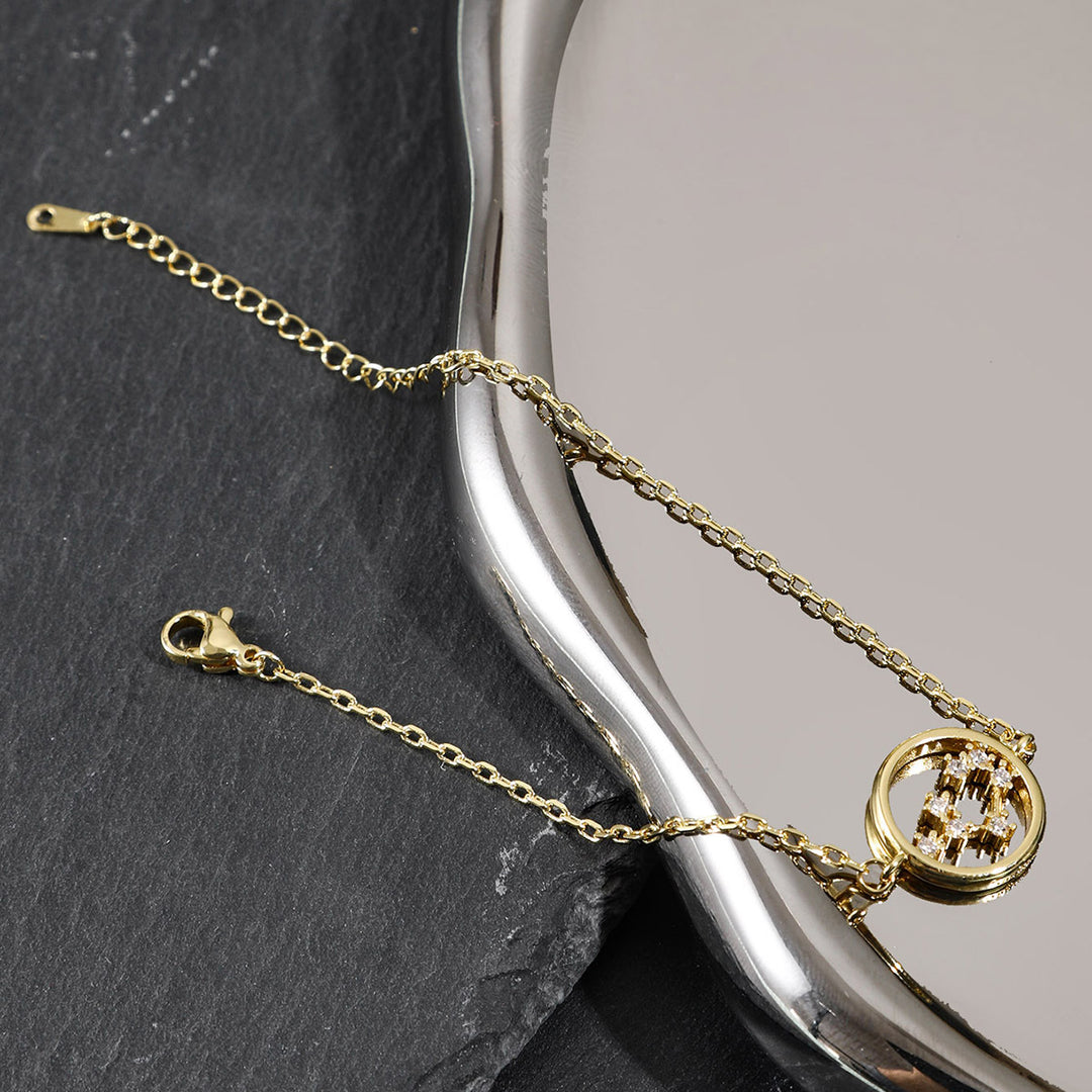 Bracelet astrologie du zodiaque en zircon blanc Olivenorma