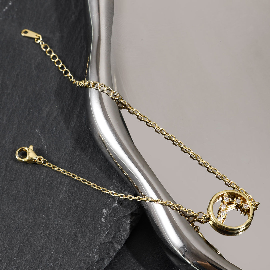 Bracelet astrologie du zodiaque en zircon blanc Olivenorma