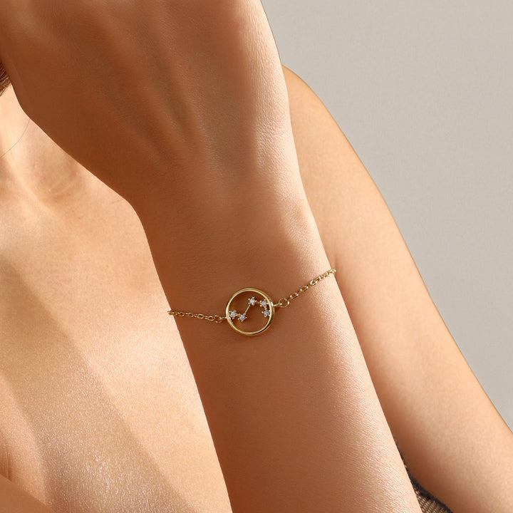 Bracelet astrologie du zodiaque en zircon blanc Olivenorma
