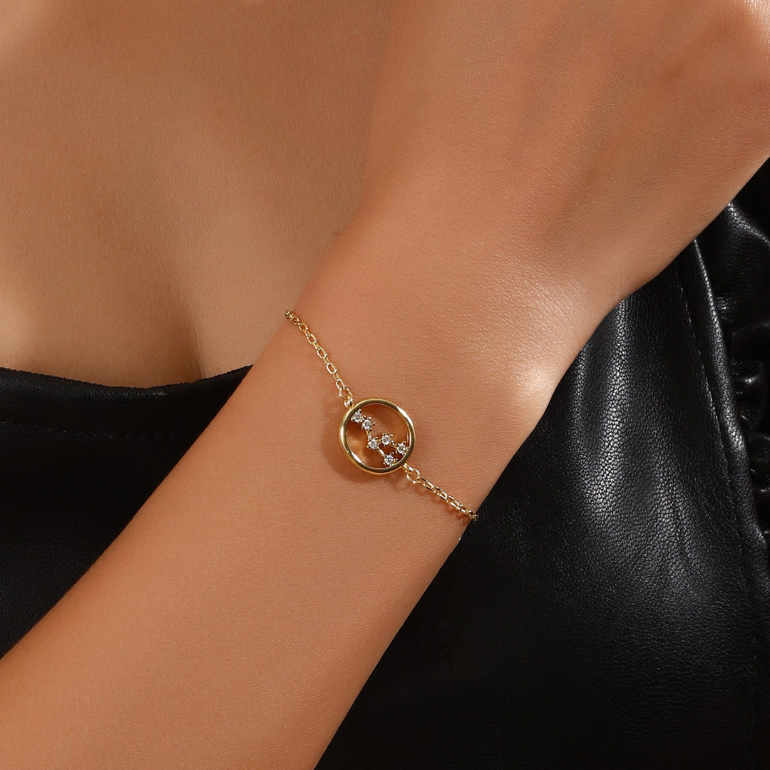 Bracelet astrologie du zodiaque en zircon blanc Olivenorma