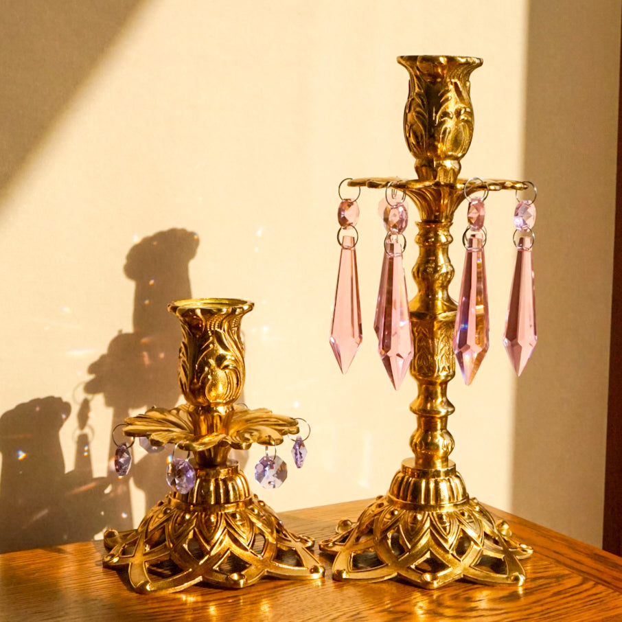 Bougeoir en laiton pour table à manger de mariage rétro Olivenorma